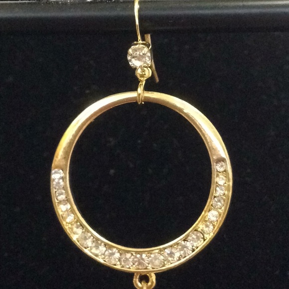 Genuine Pearl & Rhinestone Earrings - Picture 3 of 6